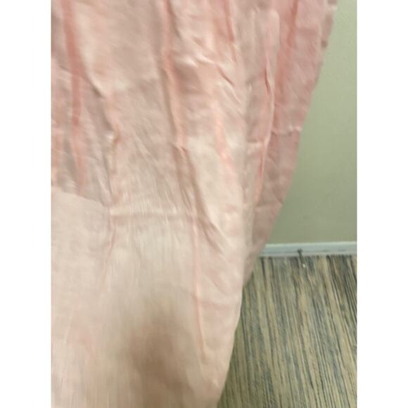 Vintage St. Simon Womens Dress Sz 12 Pink Linen Pleated Cottagecore Prairie FLAW - Picture 7 of 14